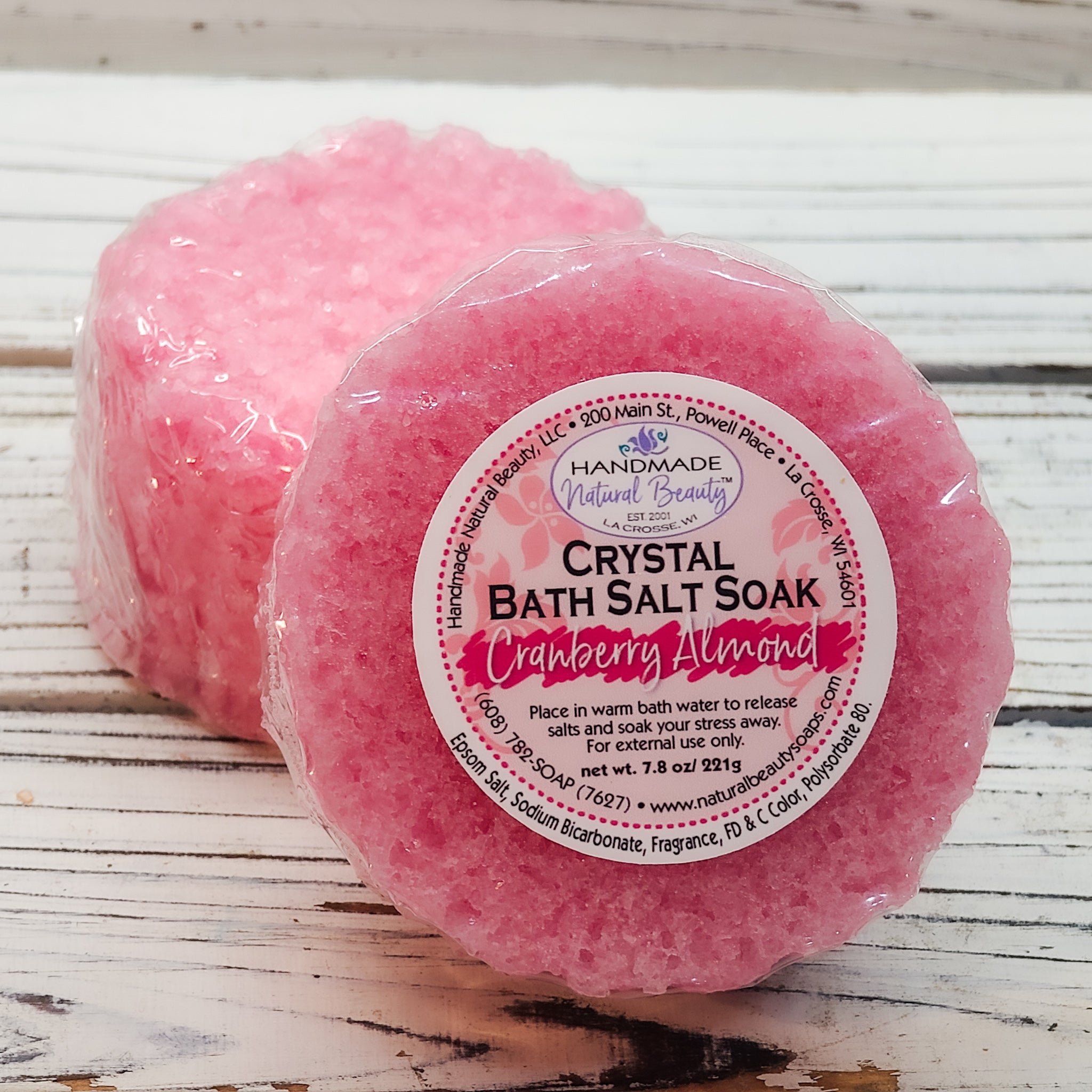 Crystal Bath Salt Soak - Cranberry Almond