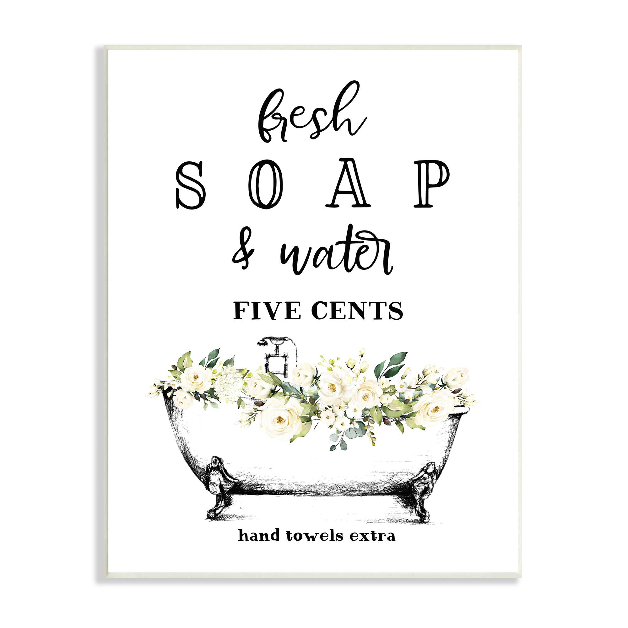 Fresh Soap And Water Bath Tub Bathroom Design Wall Plaque