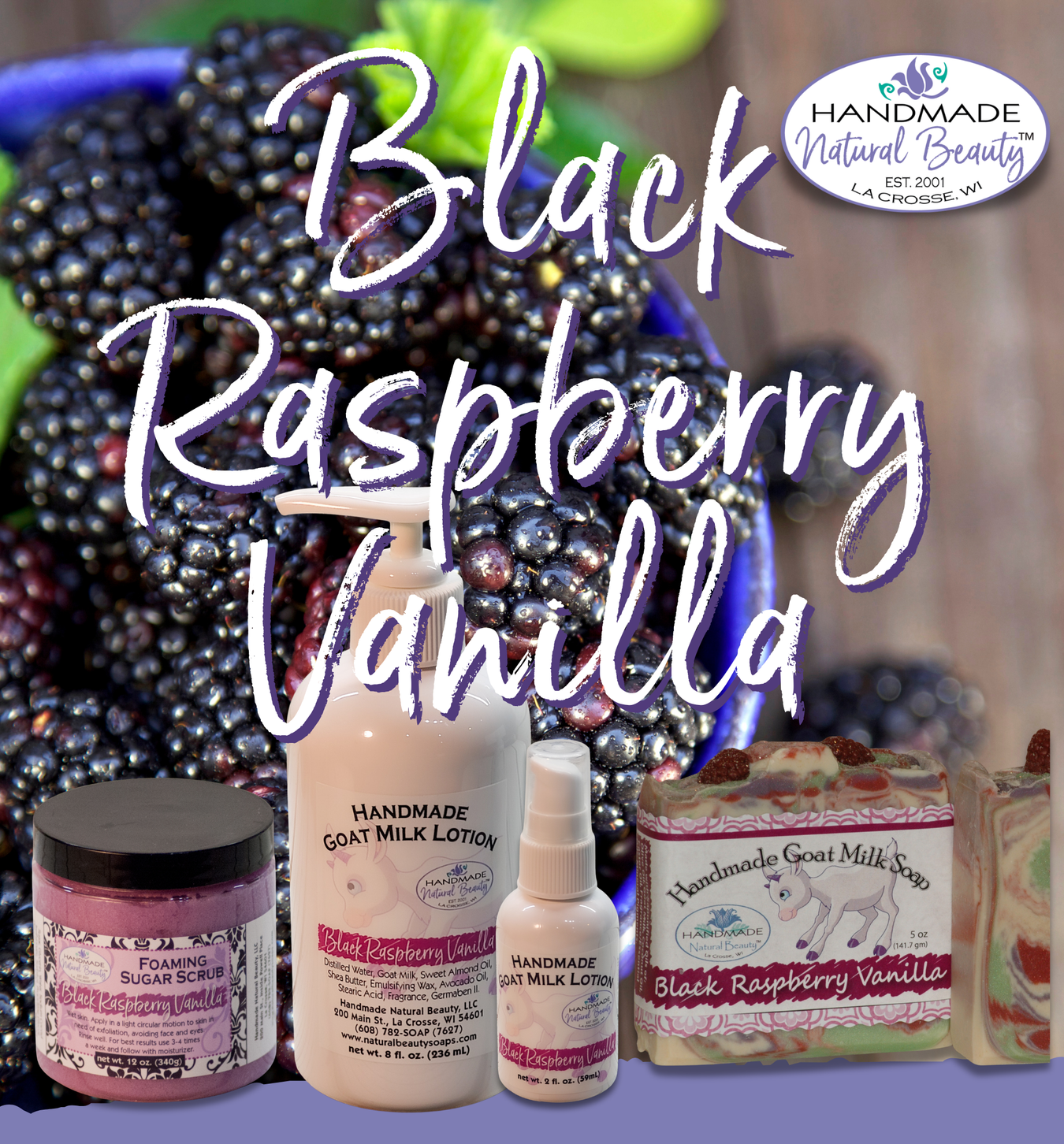 Black Raspberry Vanilla fragrance collection by Handmade Natural Beauty