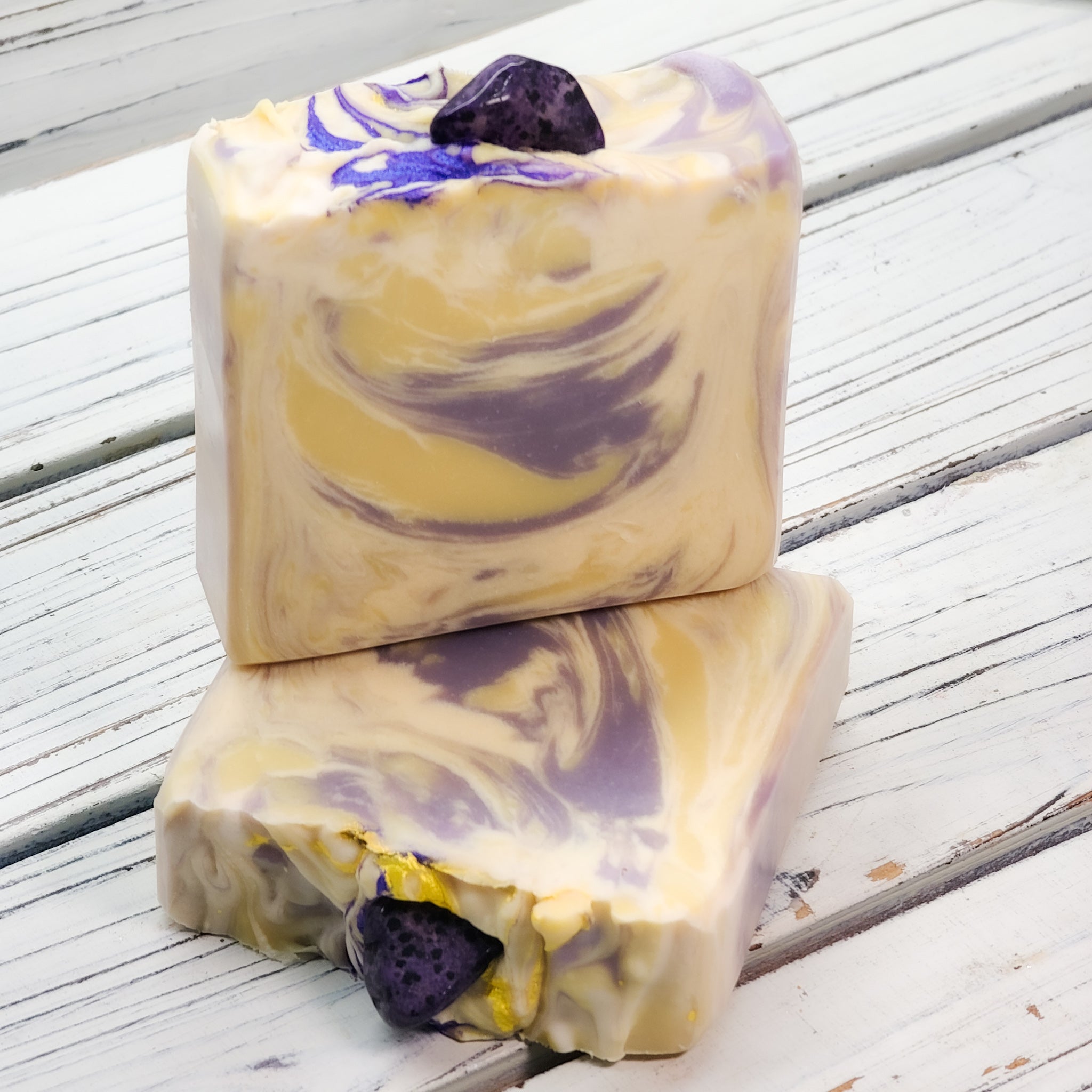 Goat Milk Soap | Crystal Series: Purple Dalmation Jasper