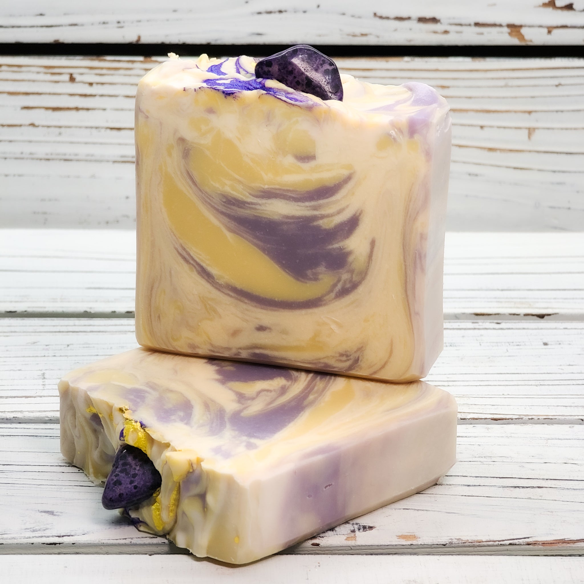 Goat Milk Soap | Crystal Series: Purple Dalmation Jasper