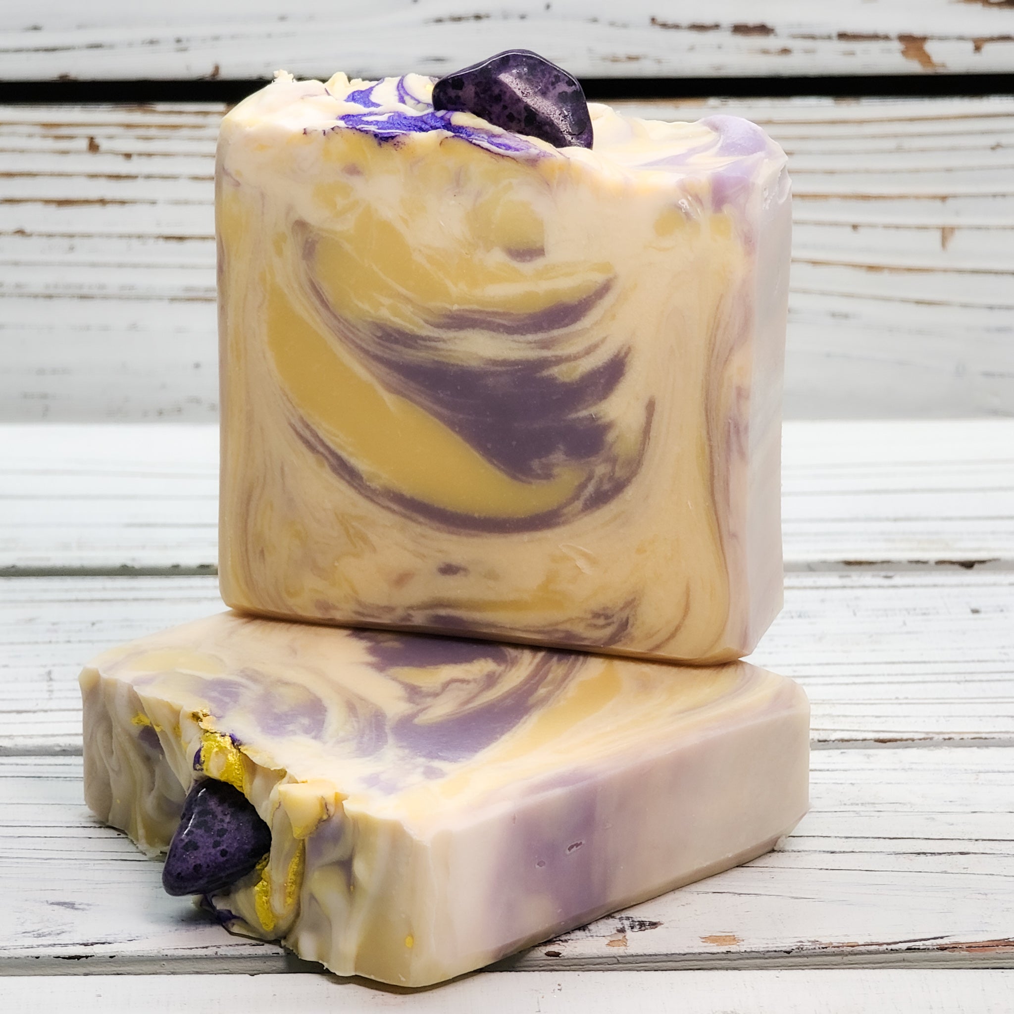 Goat Milk Soap | Crystal Series: Purple Dalmation Jasper