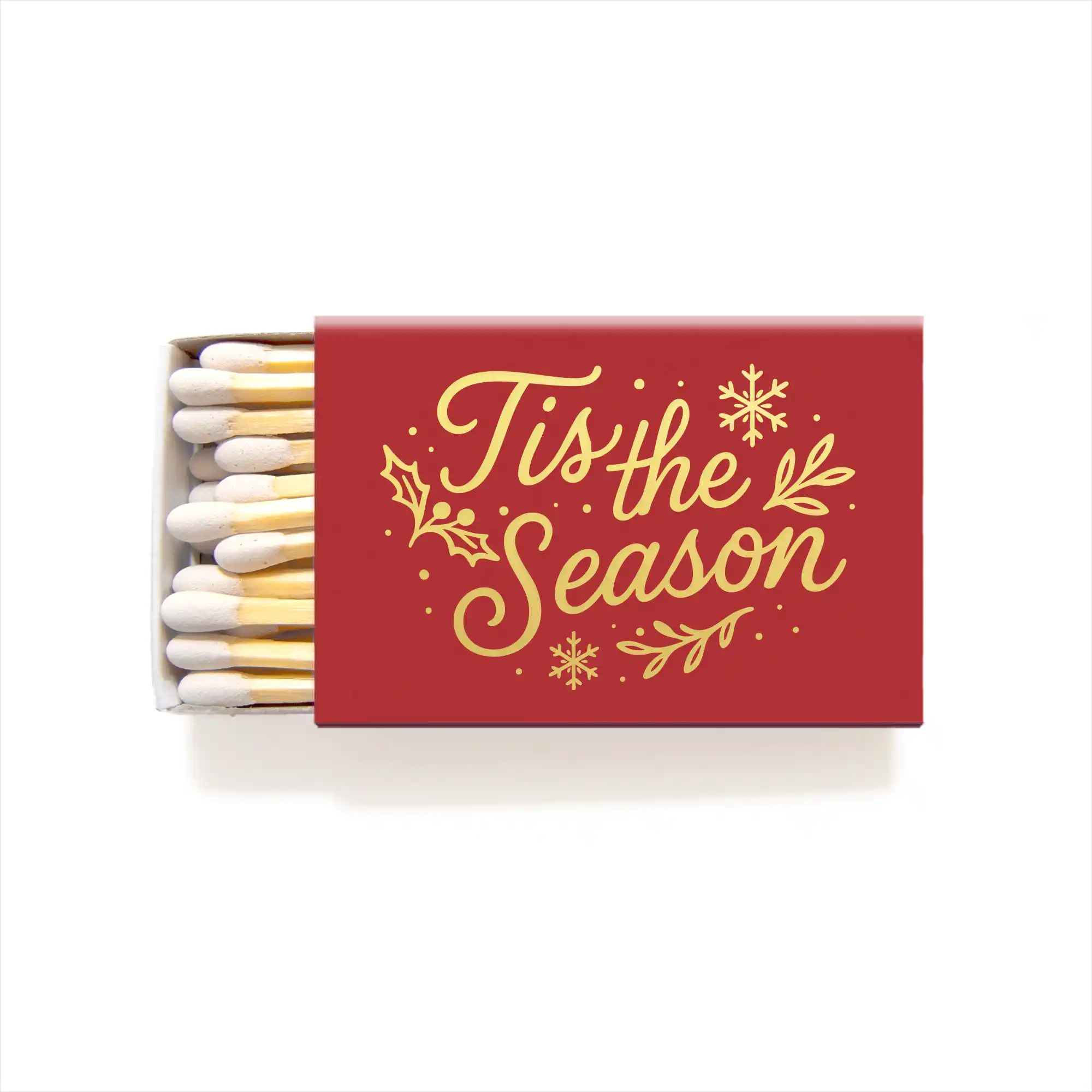 Tis the Season Christmas Matches Gift Matchbox Red Gold