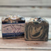 Goat Milk Soap by Handmade Natural Beauty scented Waterfall Mist. Blue white and silver swirled soap.