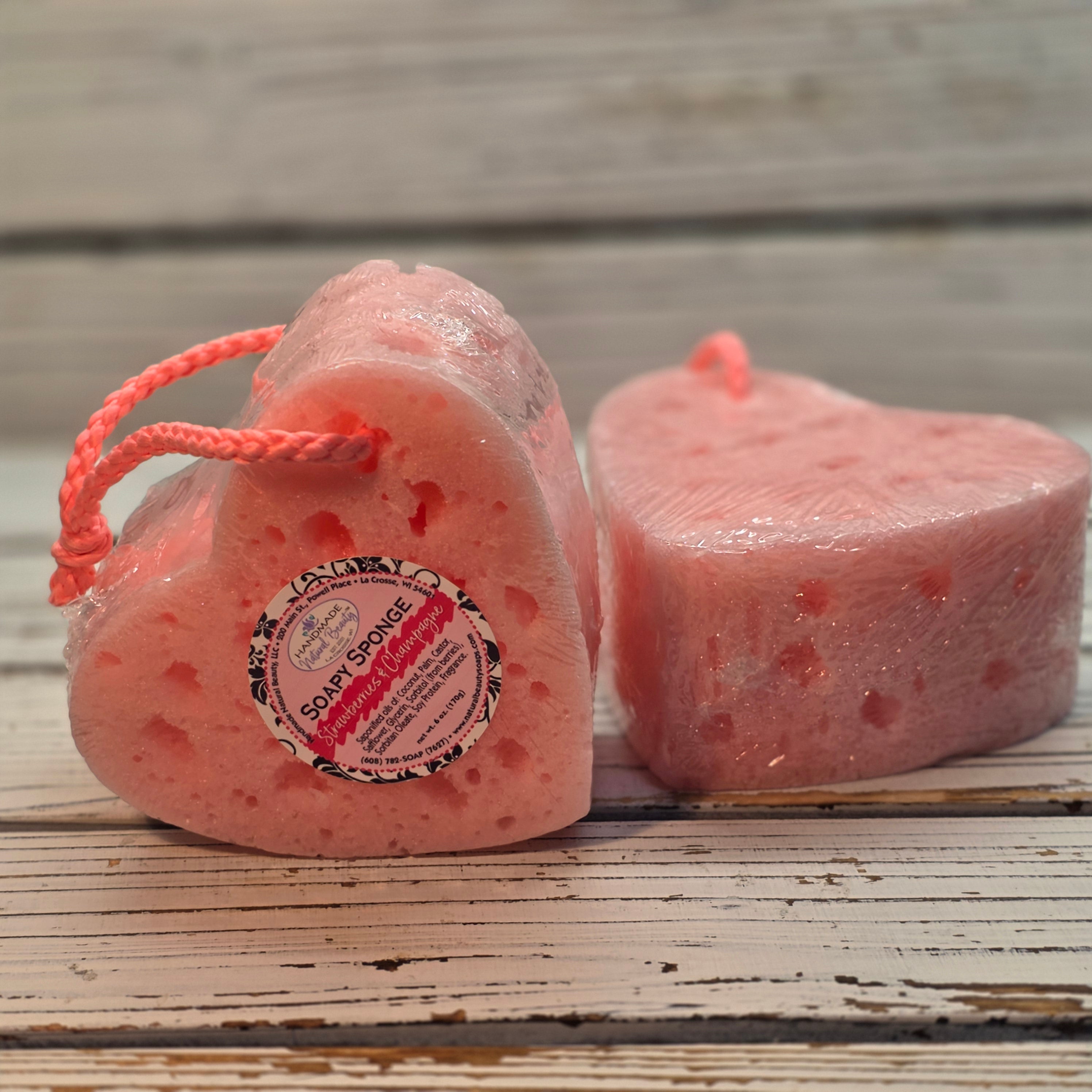 Glycerin Soap | Soapy Sponge | Strawberries & Champagne