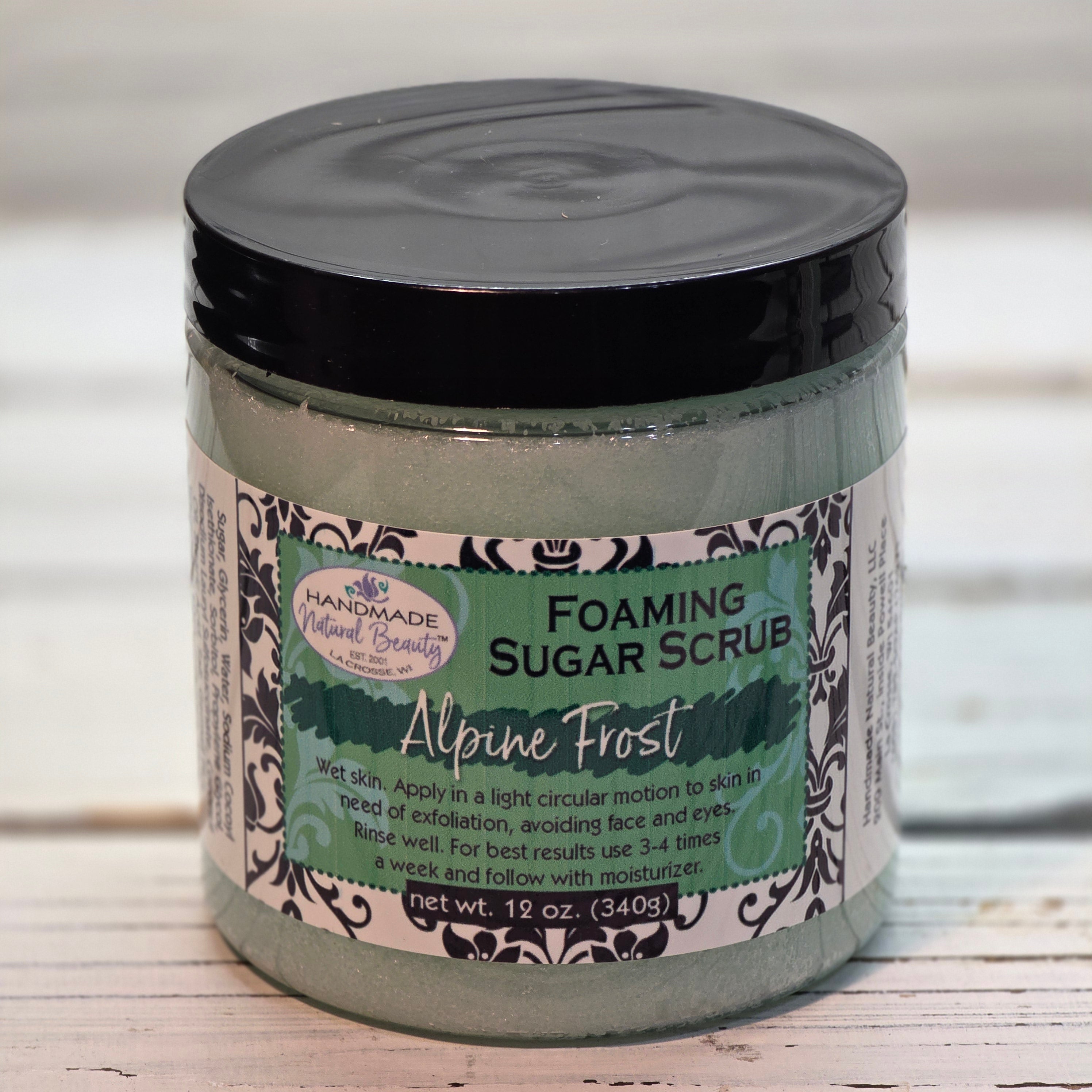 Foaming sugar scrub in Alpine Frost Scent, Large jar