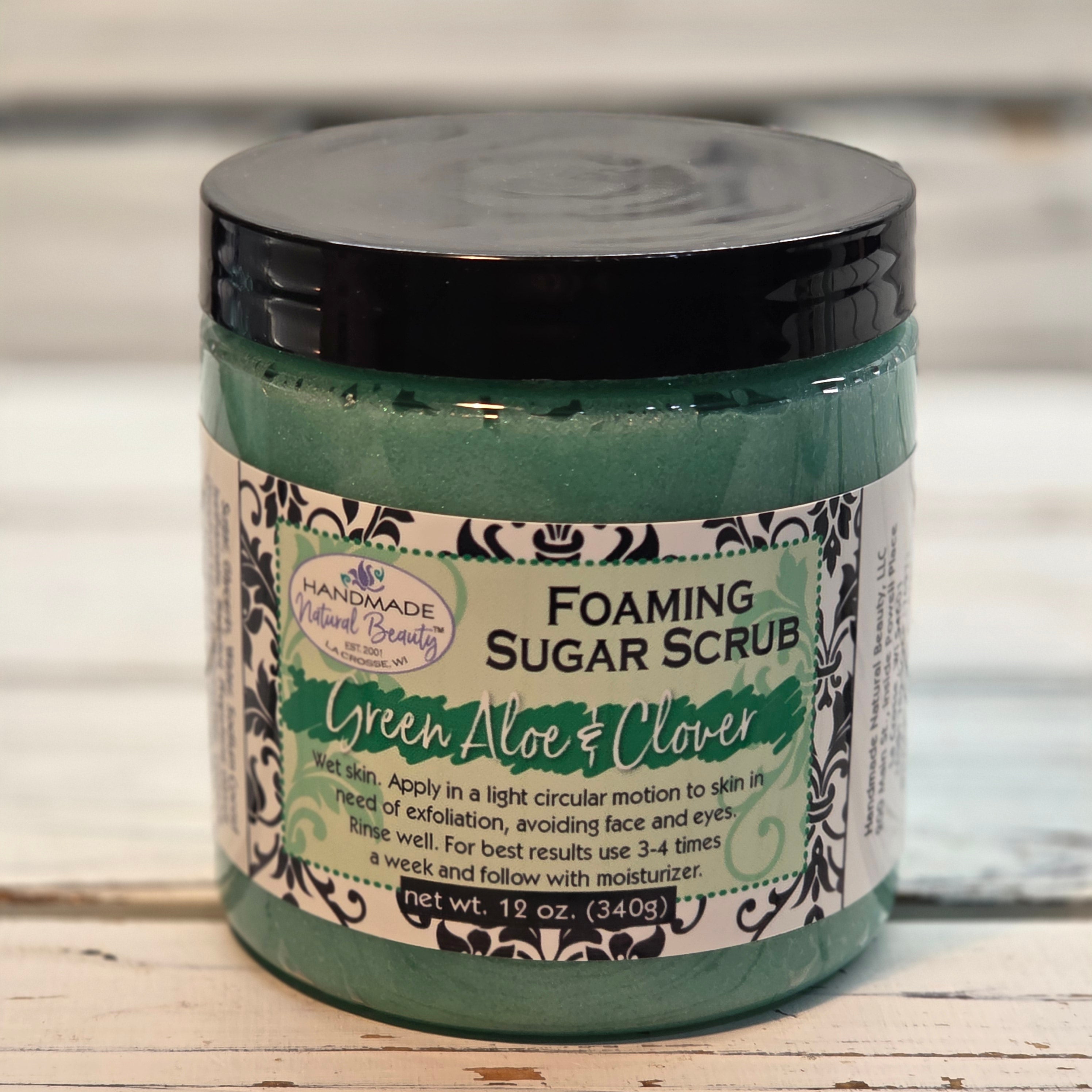Foaming Sugar Scrub | Green Aloe & Clover