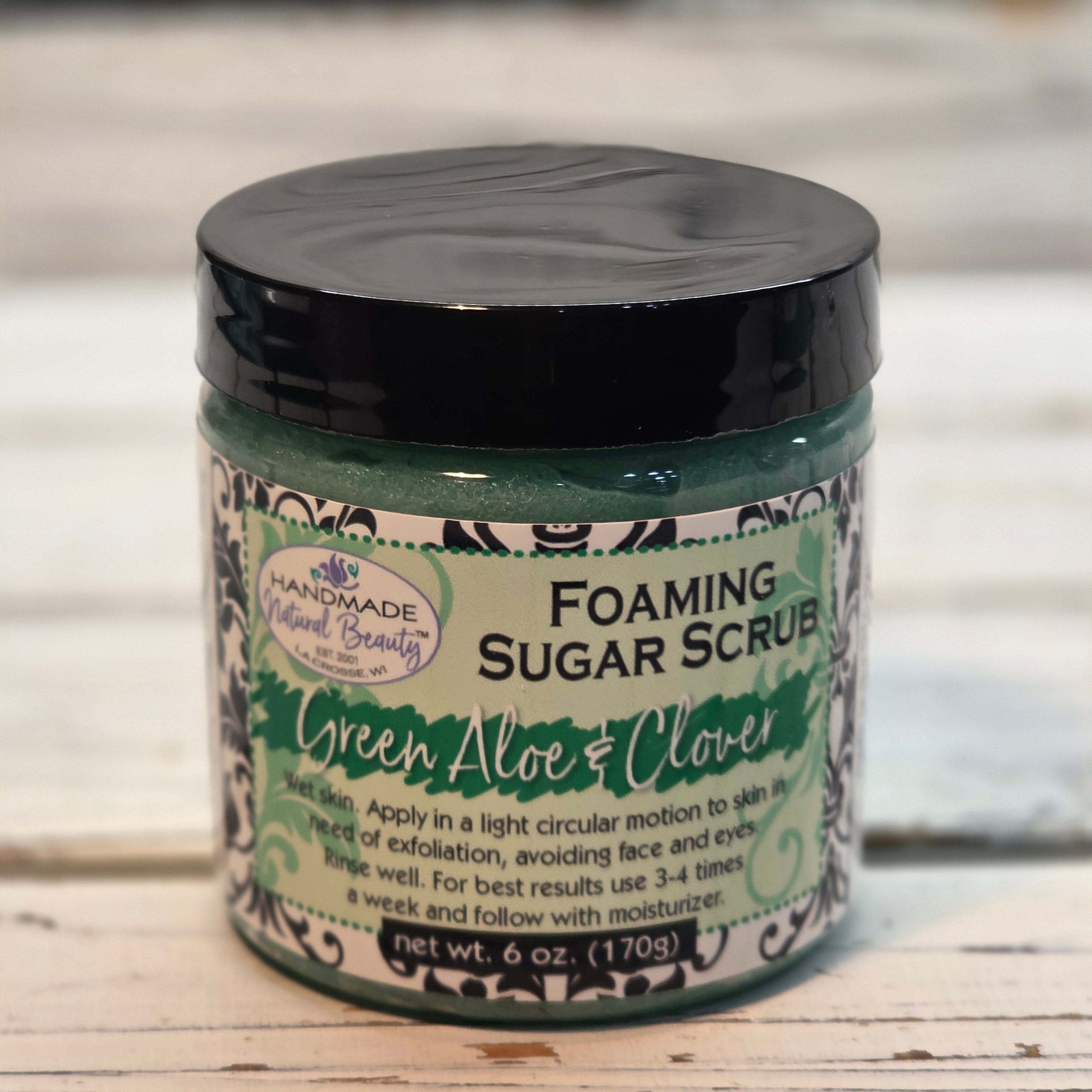 Foaming Sugar Scrub | Green Aloe & Clover