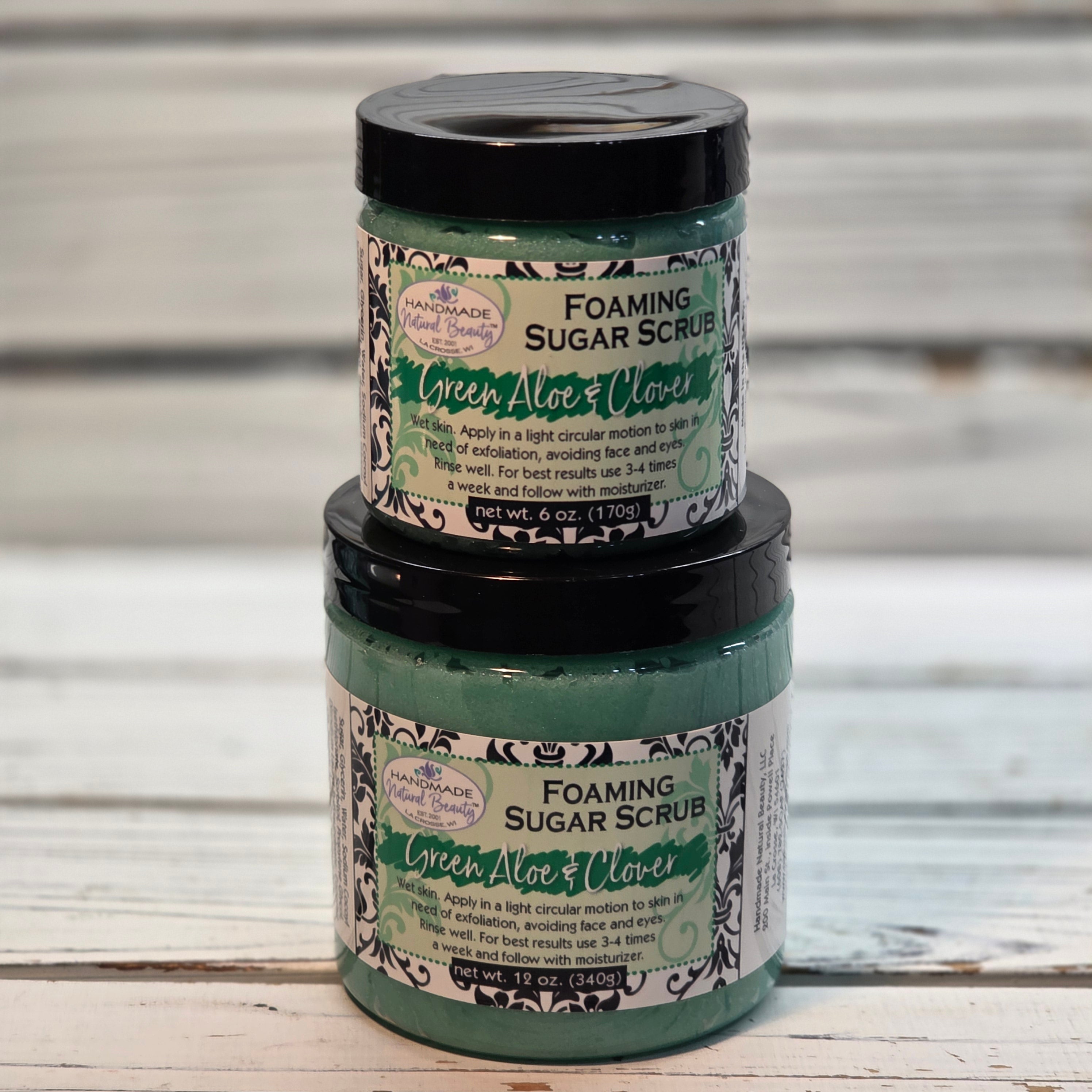 Foaming Sugar Scrub | Green Aloe & Clover