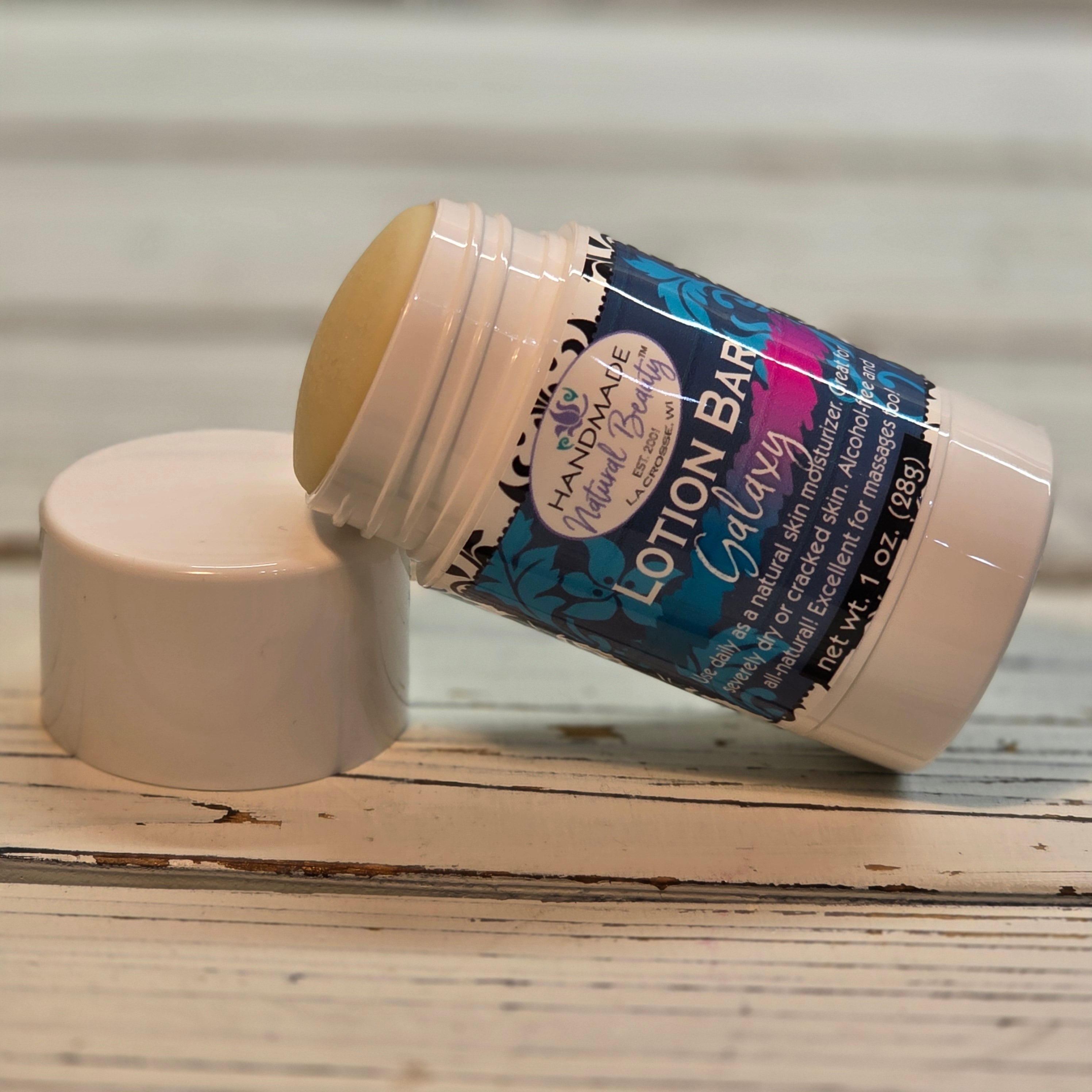 Lotion bar by Handmade Natural Beauty in the scent Galaxy.