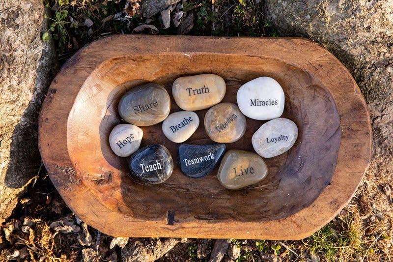 One Word On Rocks Engraved River Rock Word Stones — Handmade Natural Beauty