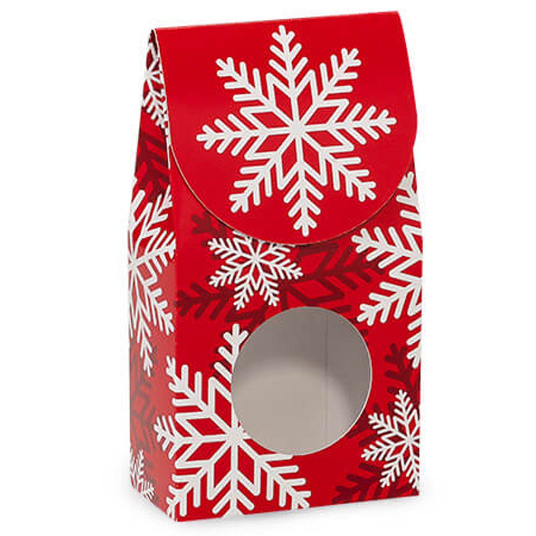 Gift Packaging: Red Snowflake Window Box
