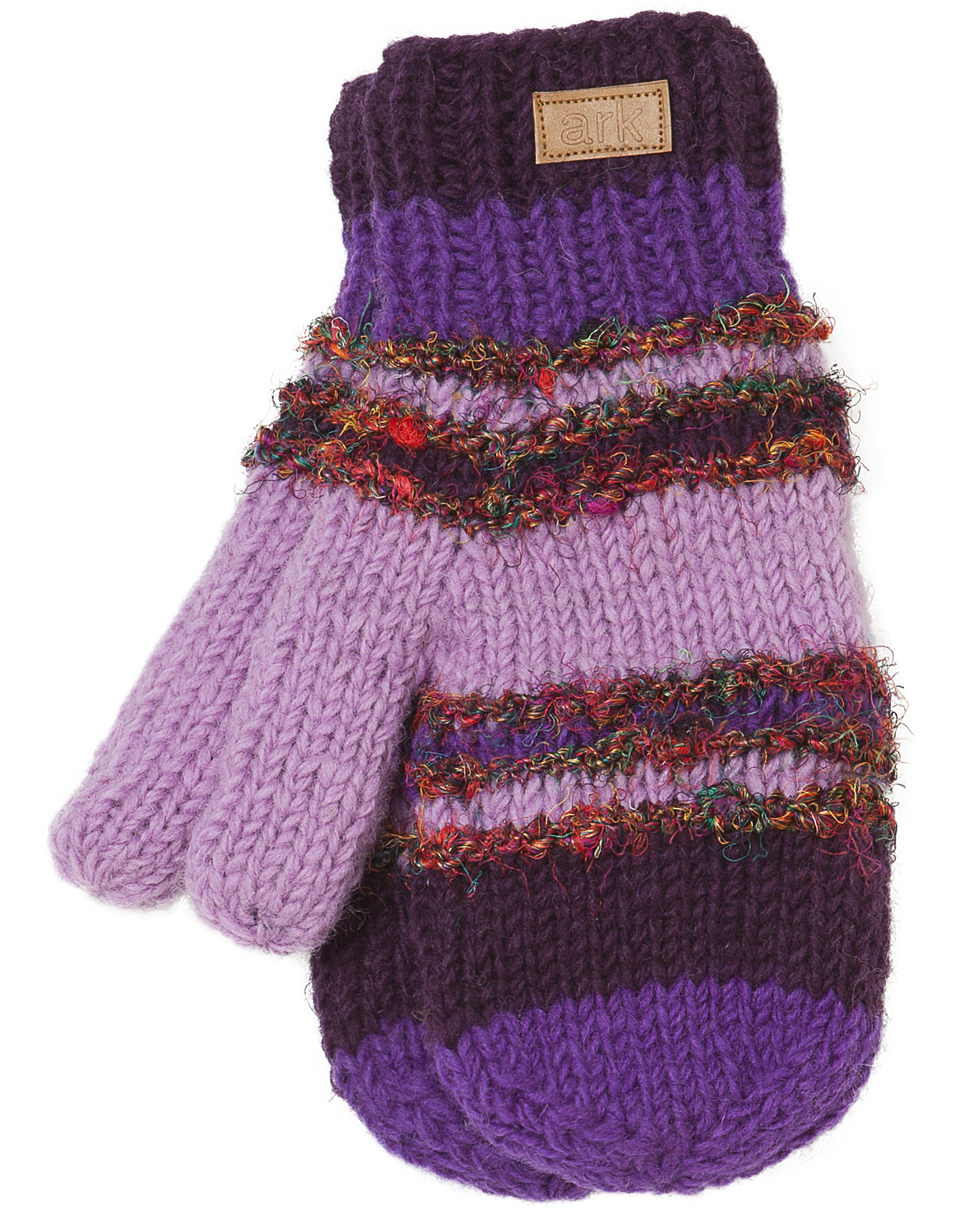 Swool Stripe Mittens - Purple Lilac